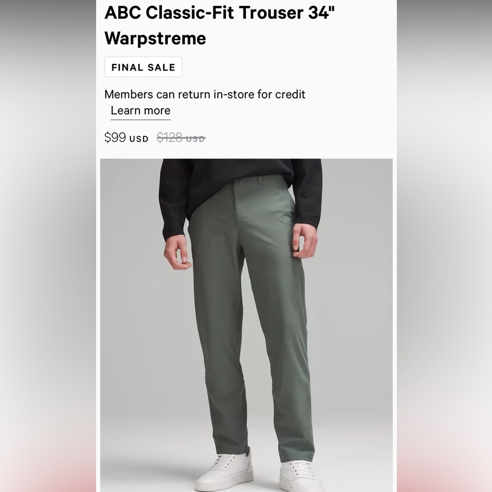 Lululemon Men’s ABC Pants (3 pair available!) Size 36x34